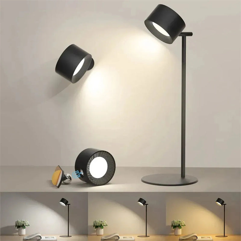 Touchable LED table lamp with magnetic base.