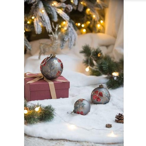 D4.7 Glass Christmas Ornaments, Set of 4.