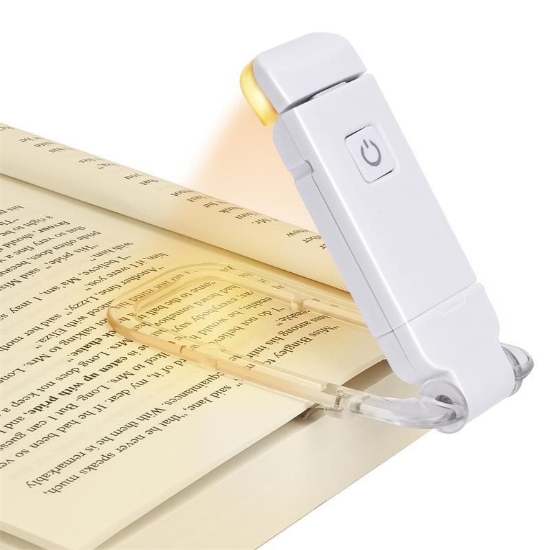 USB Rechargeable LED Clip-On Book Light with Adjustable Brightness