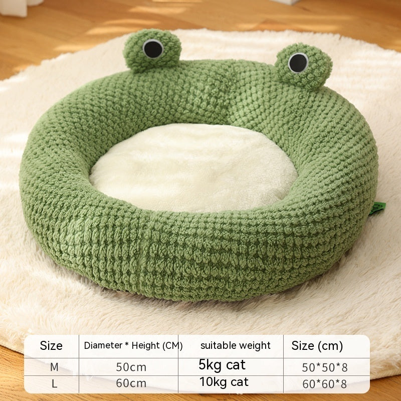 Little Frog Plush Pet Nest for Small Cats and Dogs