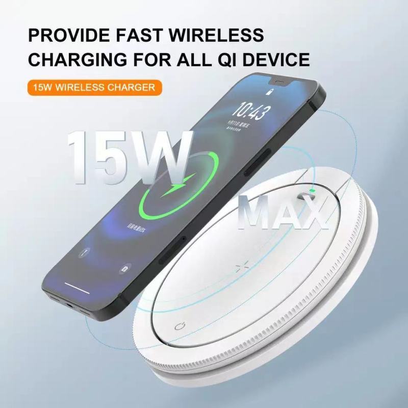 2-in-1 Wireless Charger with Folding LED Night Light