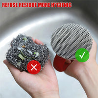 Stainless steel cast iron scrubber with handle