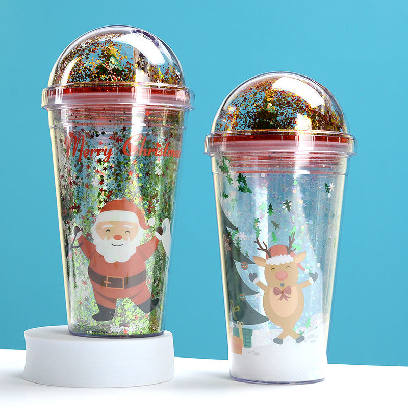 Cartoon Christmas Straw Cups