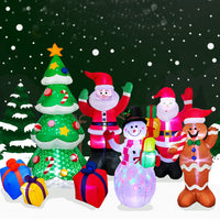 Inflatable Christmas LED Santa and Snowman Yard Decor