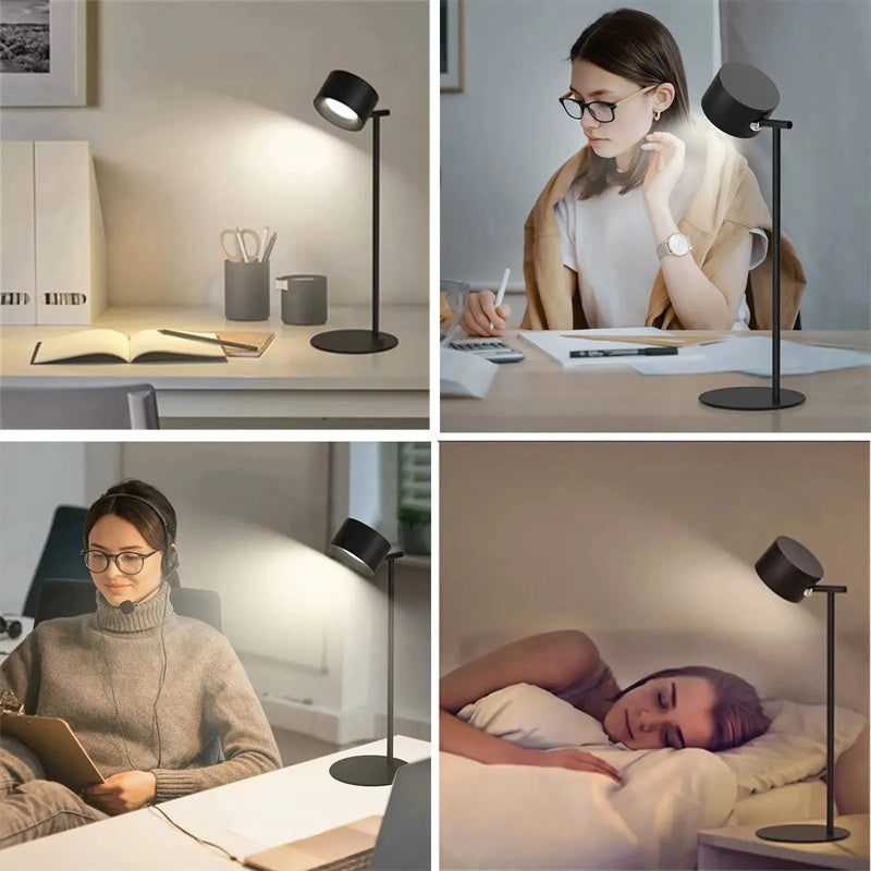 Touchable LED table lamp with magnetic base.