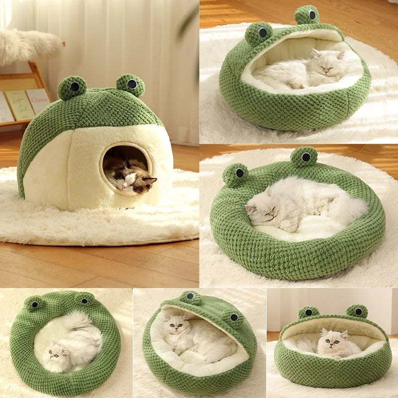 Little Frog Plush Pet Nest for Small Cats and Dogs