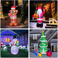 Inflatable Christmas LED Santa and Snowman Yard Decor