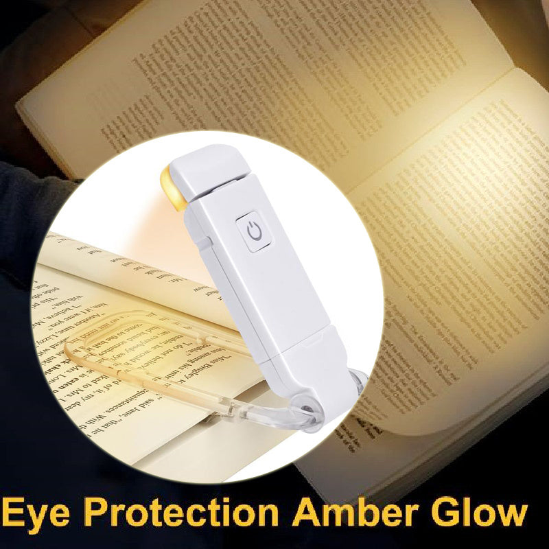 USB Rechargeable LED Clip-On Book Light with Adjustable Brightness