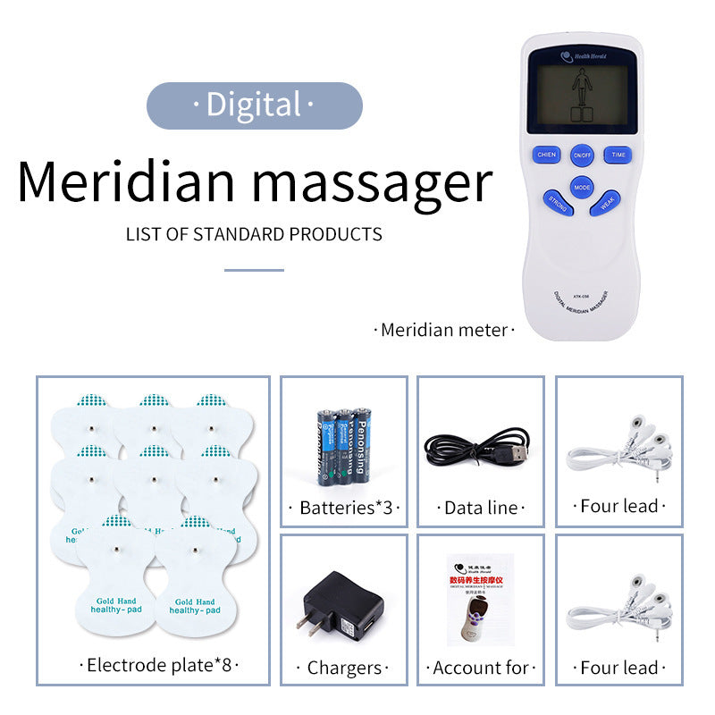 Double-Hole Digital Meridian Massager for Cervical and Lumbar Relief