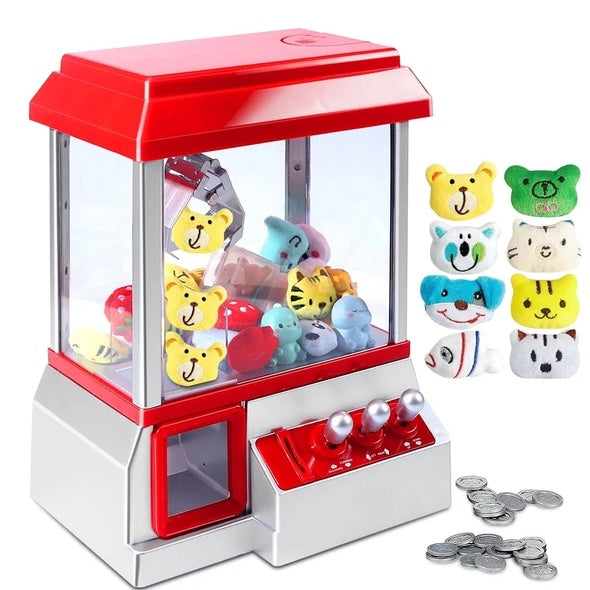 Mini Claw Machine Arcade Toy with Sound, Candy Dispenser for Kids