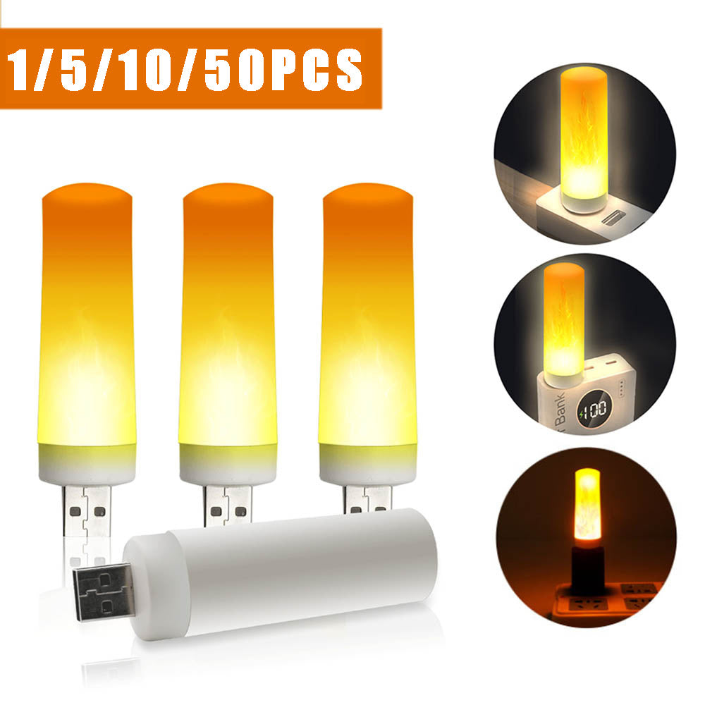 USB LED Flame Atmosphere Light with Candle Effect