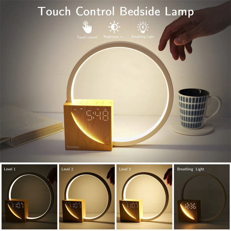 Touch lamp with alarm.