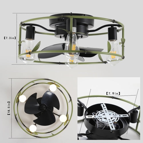 Built-in Ceiling Fan With Light And Remote Control Unavailable Platform- Temu