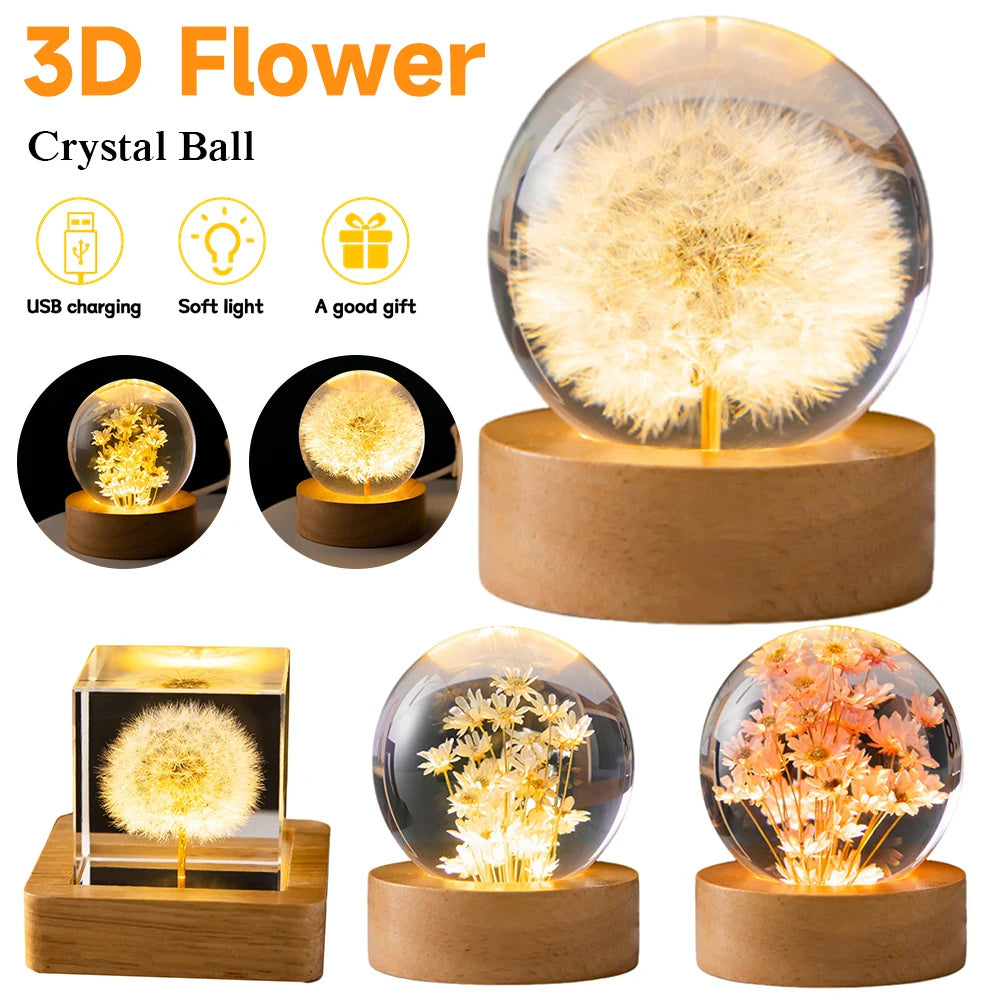 Crystal ball LED night light