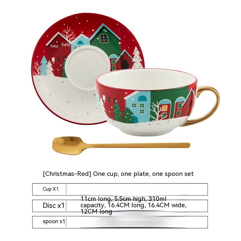 Christmas Ceramic Cup and Dish Kitchen Set