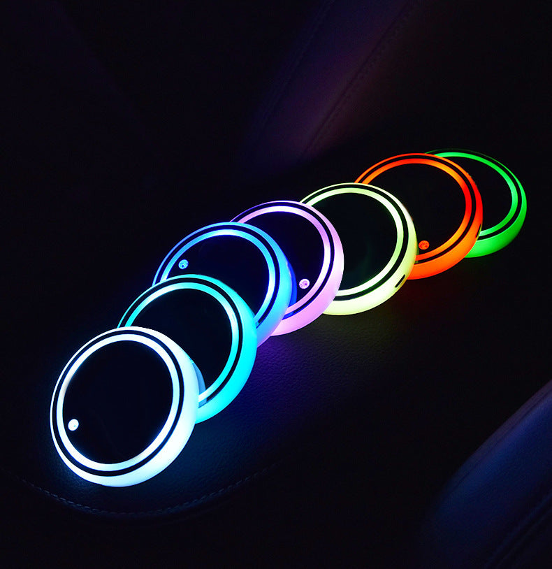 LED Light-Up Car Coaster: Solar & USB Charging