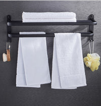 Wall-Mounted Towel Rack Shelf, No Drilling Needed.