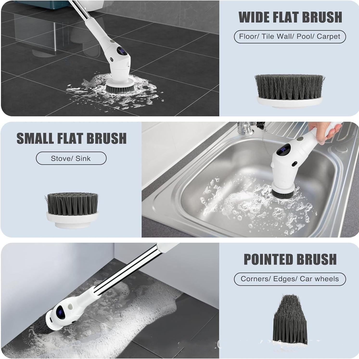 8-in-1 electric cleaning brush